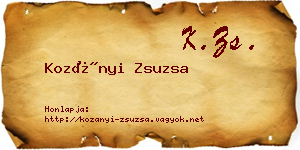Kozányi Zsuzsa névjegykártya